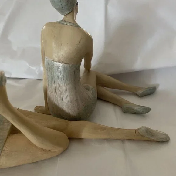 Vintage 20s Flapper Bathing Beauties BLUE SWIM SUIT & CAP LIGHT BLUE Shoes-​ - Picture 8 of 10